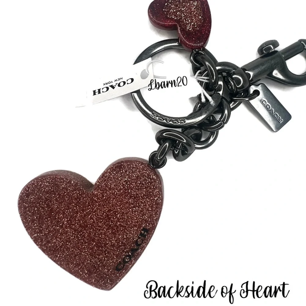 Coach Heart Resin Dangle Valentine Keychain Charm Fob NWT F40683